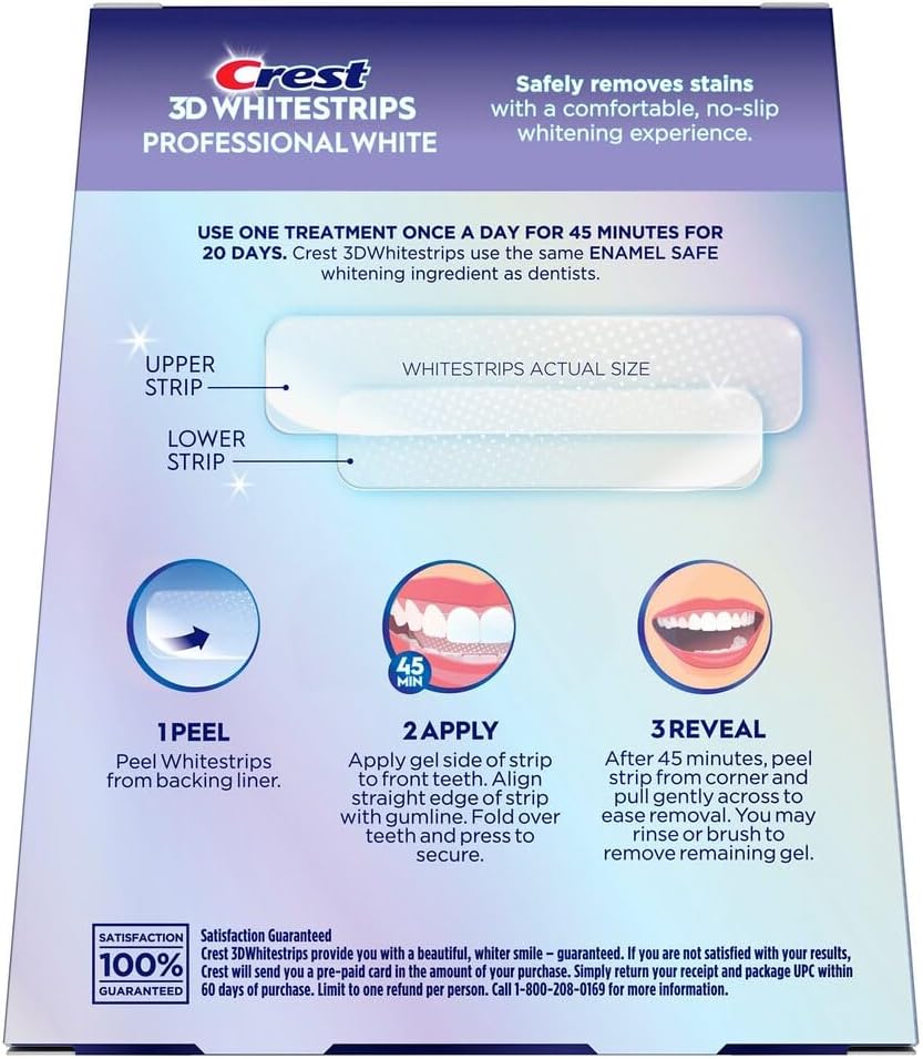 Crest 3D No Slip Whitestrips Professional Effects Teeth Whitening Kit 20 Treatments