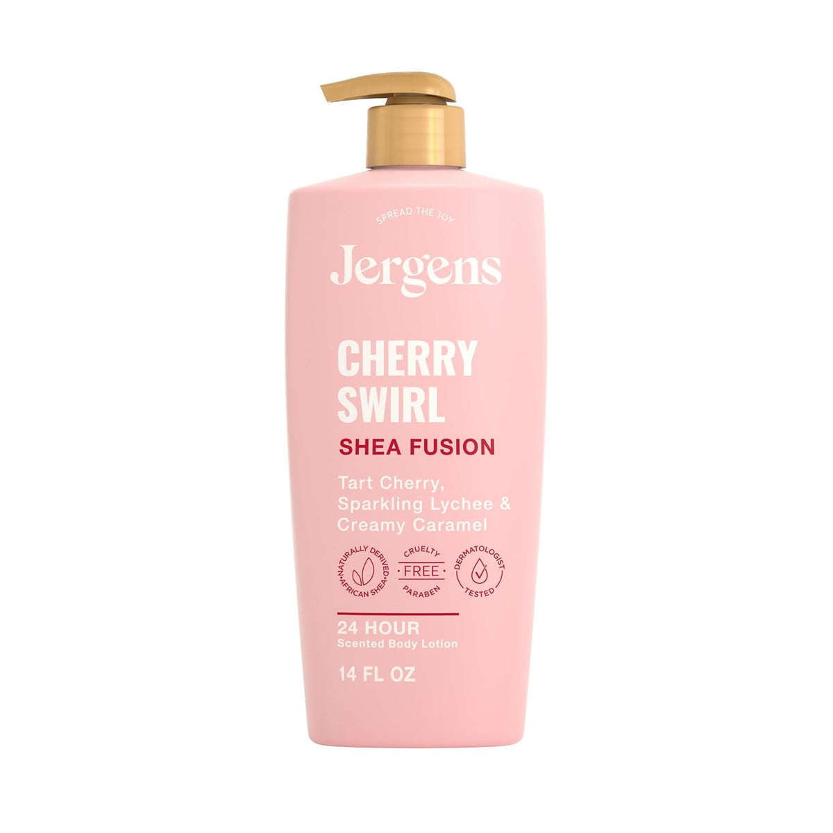 Jergens Shea Fusion Cherry Swirl Body Lotion, Dry Skin, 14 fl oz