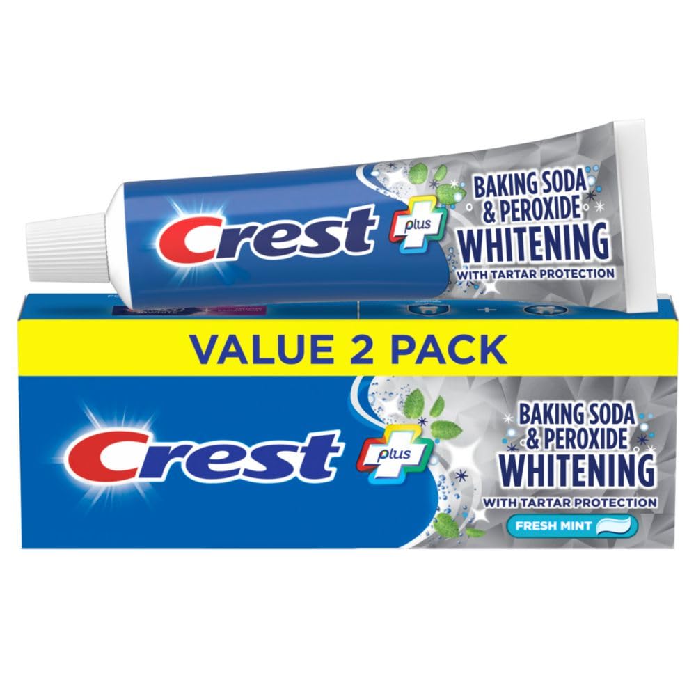 Crest Baking Soda & Peroxide Whitening Toothpaste, Fresh Mint, 5.7 oz, Pack of 2
