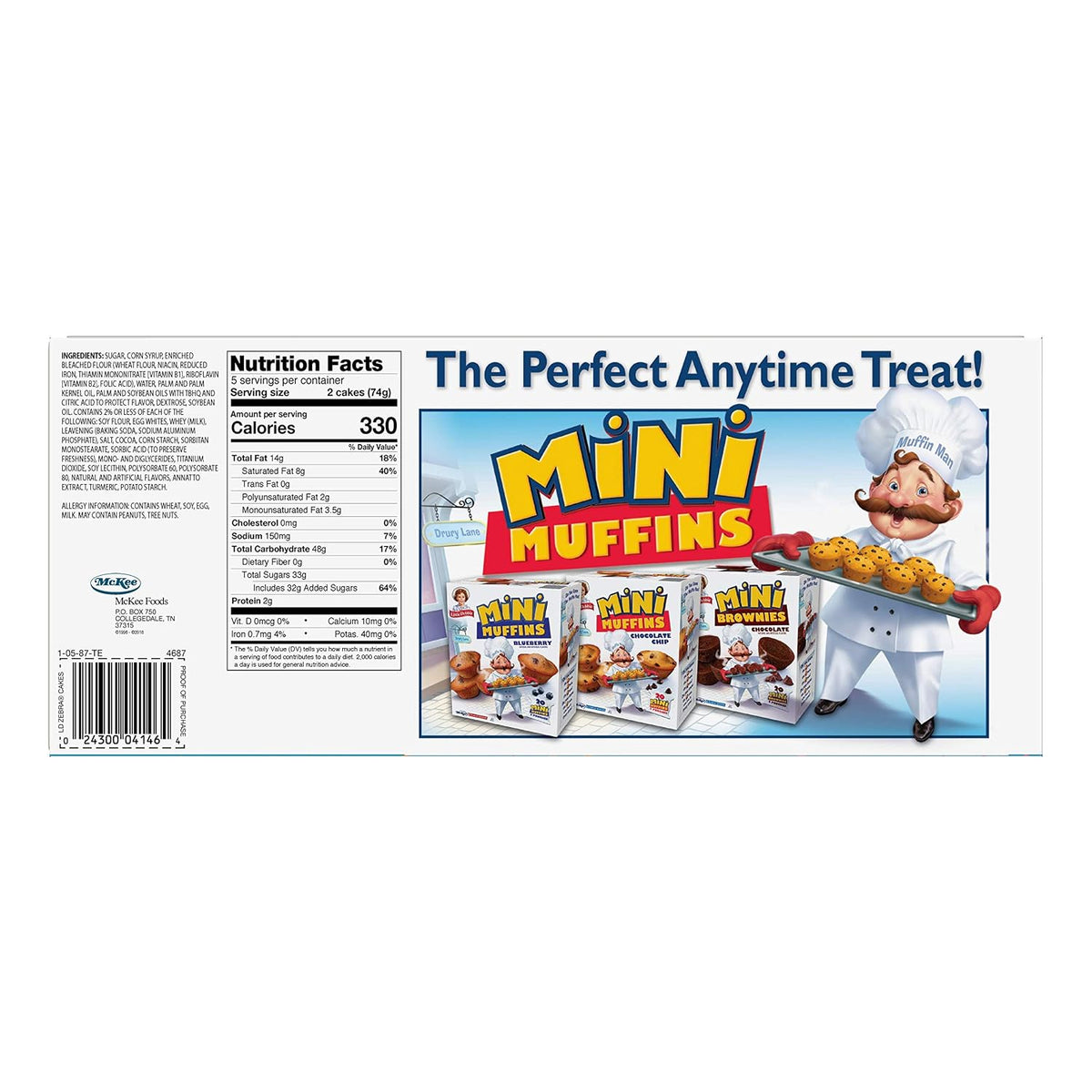 Little Debbie Zebra Cakes, 10 Twin-Wrapped Cakes, 13.0 oz Box