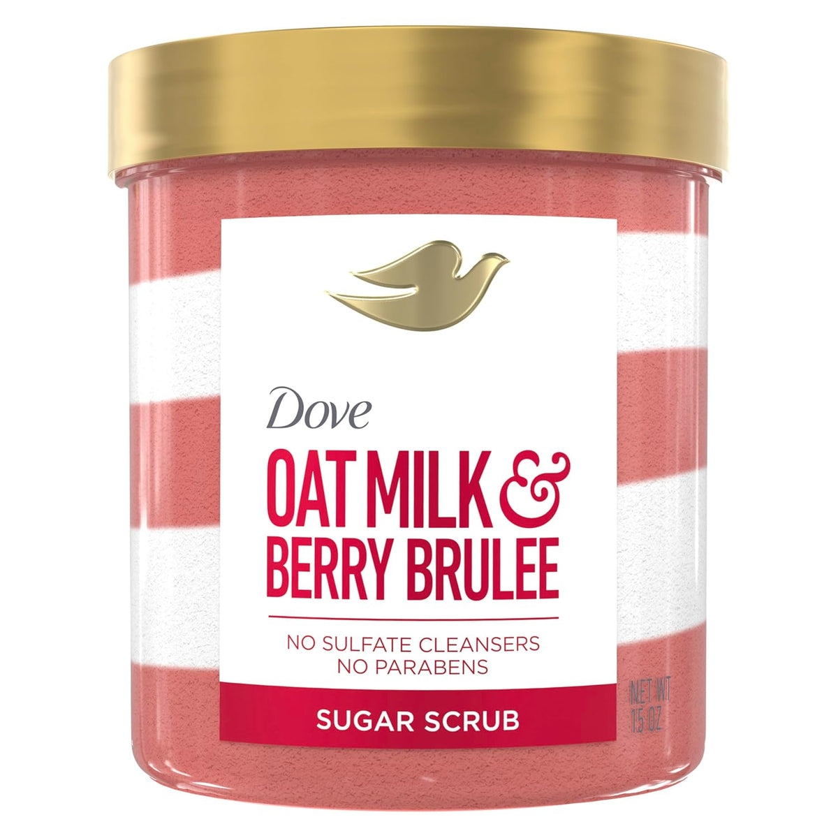 Dove Sugar Body Scrub Oat Milk & Berry Brulee For Exfoliated & 15 oz