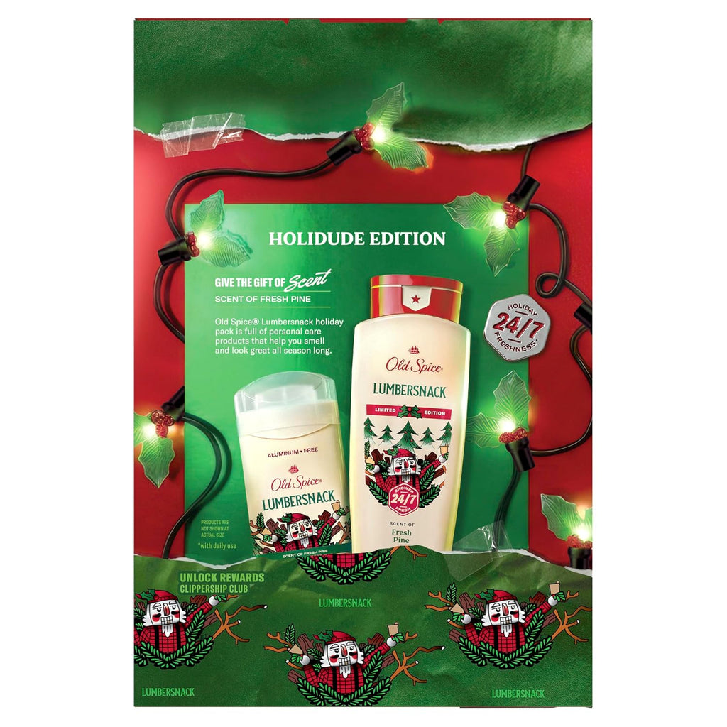 Old Spice Holiday Gift Pack for Men, Lumbersnack Personal Care  Body Wash (16oz) & Aluminum Free Deodorant (3oz)